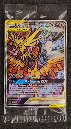 2019 Pokemon Hidden Fates Moltres Zapdos Articuno GX Stained Glass SM210 Sealed - Image 1