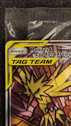 2019 Pokemon Hidden Fates Moltres Zapdos Articuno GX Stained Glass SM210 Sealed - Image 2