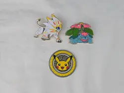 Pokemon 2017 XY Premium Trainers Collection Metal Pikachu Coin & 2 Pins - Image 1