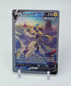 Unofficial CustSPARKLING HOLO Zeraora V Card Zeraora Card READ DESCRIPTION BELOW - Image 1