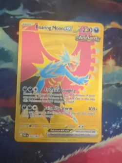 NM Pokemon Paradox Rift Roaring Moon EX Hyper Rare Full Art 262 #262/182 - Image 1