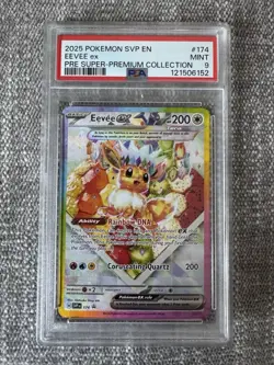 2025 Pokemon SVP EN Eevee Ex 174 Promo PRE Super-Premium Collection PSA 9 - Image 1