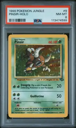 1999 POKEMON JUNGLE #9 PINSIR-HOLO PSA 8 - Image 1