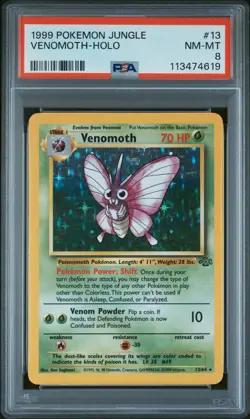 1999 POKEMON JUNGLE #13 VENOMOTH-HOLO PSA 8 - Image 1