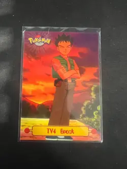 TV4 Brock Non Holo Topps 1999 TV Animation Series Near Mint Pink Label Pokemon - Image 1