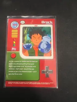 TV4 Brock Non Holo Topps 1999 TV Animation Series Near Mint Pink Label Pokemon - Image 2
