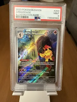 PSA 9 2023 POKEMON SVI EN-SCARLET & VIOLET 203 ARMAROUGE ILLUSTRATION RARE - Image 1