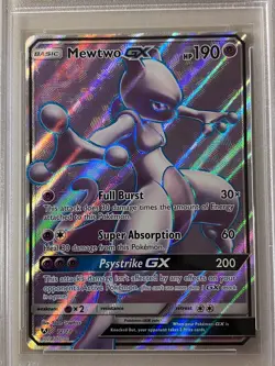 PSA 8 Pokemon Mewtwo GX Full Art Shining Legends #72/73 Holo Rare Card - Image 2