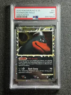 2010 POKEMON UNDAUNTED HOUNDOOM PRIME #82 ULTRA RARE PSA 9 MINT - Image 1