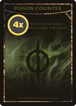 MTG Playset (4x) Poison Counter ** Mirrodin Besieged Tokens ** English (NM) - Image 1
