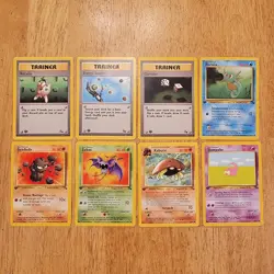 Pokemon TCG 1st Edition Fossil Lot Non-Holo 8 Cards Total Vintage 1999 - Image 1