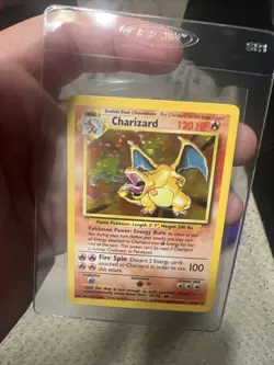 Base Set Holographic Charizard Pokemon Card #4/102 Moderately Played - Image 3