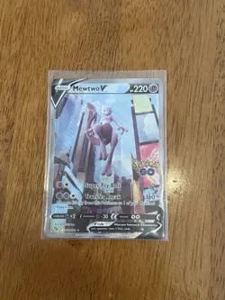 MEWTWO V (ALTERNATE FULL ART) 072/078 POKEMON GO HOLO PERFECT CONDITION CARD - Image 1