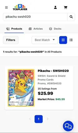 Pokemon Pikachu Promo Card SM SWSH020 Sword & Shield Holo Rare - Image 3