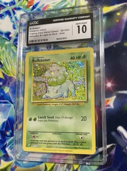 CGC MINT 10 Bulbasaur 001/034 Classic Collection holo Pokemon Card - Image 2