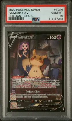 PSA 10 Mimikyu V TG16 Pokemon Card 2022 Brilliant Stars - Image 1