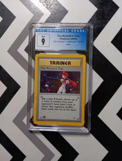 VINTAGE POKEMON CARD The Rocket's Trap 19/132 Holo 1st Edition Gym Heroes CGC 9 - Image 1
