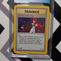 VINTAGE POKEMON CARD The Rocket's Trap 19/132 Holo 1st Edition Gym Heroes CGC 9 - Image 2