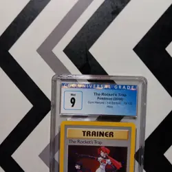 VINTAGE POKEMON CARD The Rocket's Trap 19/132 Holo 1st Edition Gym Heroes CGC 9 - Image 3