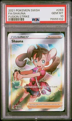 2021 Pokemon Sword & Shield Fusion Strike Shauna Fa Fusion Strike #263 PSA 10 - Image 1