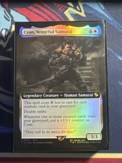 Cyan, Vengeful Samurai - Extended Art FOIL - Final Fantasy MTG Rare 0132 - Image 1