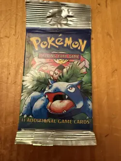 1999 Pokemon Base Set Booster Pack - Venusaur Art - Long Crimp - Sealed - 21.34g - Image 2