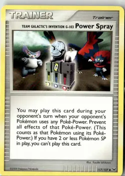 2009 PLATINUM BASE SET TEAM GALACTIC’S INVENTION G-103 POWER SPRAY 117/127 - Image 1