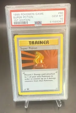 1999 Pokemon Game Super Potion 1st Edition Shadowless PSA 10 #90 - Image 1