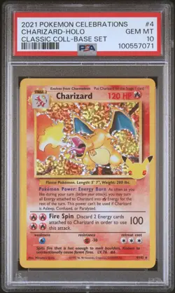 PSA 10 Charizard 4/102 Pokemon Card Celebrations Classic Collection - Image 1