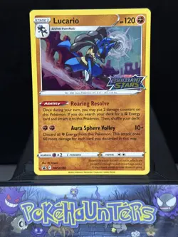 Pokemon Card Lucario SWSH186 Brilliant Stars Prerelease Promo Stamped Near Mint - Image 1