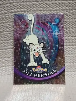 Pokemon Topps Holo #53 Persian TV Animation Edition Blue Logo Card - Image 1