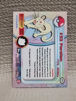 Pokemon Topps Holo #53 Persian TV Animation Edition Blue Logo Card - Image 2