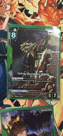 Wing Gundam Zero - LR+ - Gundam Card Game - NM/Pack Fresh - Image 1