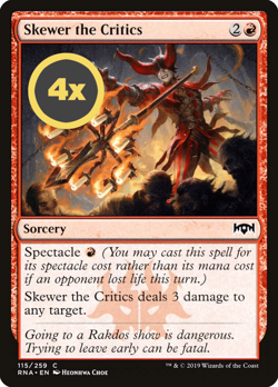 MTG Playset (4x) Skewer the Critics ** Ravnica Allegiance ** English (NM) - Image 1