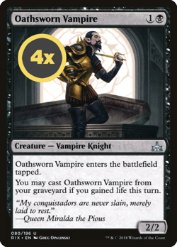 MTG Playset (4x) Oathsworn Vampire ** Rivals of Ixalan ** English (NM) - Image 1