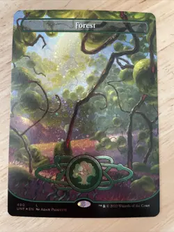 MTG Forest (#490) Unfinity Borderless GALAXY FOIL NM/M - Image 1