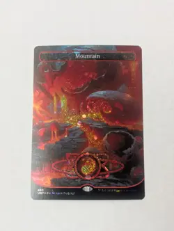 Mountain (489) (Borderless) (Galaxy Foil) Unfinity Foil - Image 1
