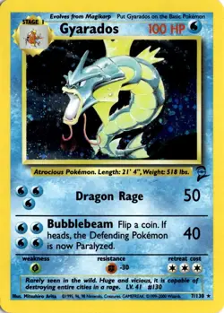 Gyarados 7/130 Pokemon Base Set 2 Vintage WotC Holo Rare LP - Image 1