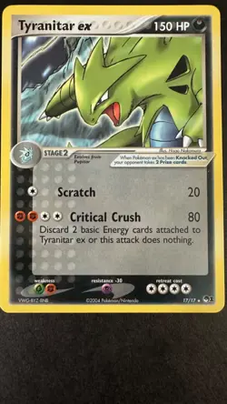 Pokemon TCG - Tyranitar EX Rare 17/17-Excellent Condition-POP Series 1 Promo - Image 1