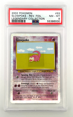 2002 Pokemon Slowpoke 93/110 Reverse Foil Legendary Collection PSA 8 - Image 1
