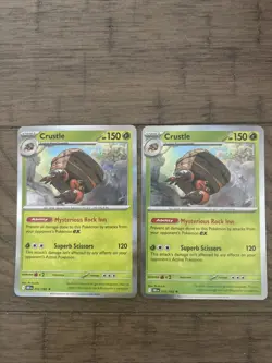 Pokemon TCG SV-Destined Rivals Crustle #12/182 Holo Rare - 2 Cards - Image 1