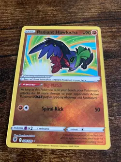 Radiant Hawlucha 081/189 Astral Radiance Ultra Rare Holo Pokemon TCG Card NM - Image 1