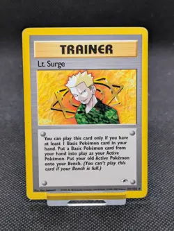 Lt. Surge Trainer 101/132 Rare Gym Heroes Set Pokemon WOTC LP/Played - Image 1