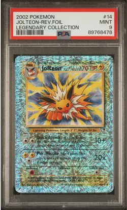2002 Pokemon Jolteon Reverse Foil Legendary Collection #14 Rev Holo PSA 9 - Image 1