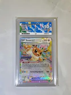 Eevee EX Prismatic Evolutions Stamped Gem Mint 10 Ace Graded Pokemon Card Holo - Image 1