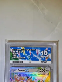 Eevee EX Prismatic Evolutions Stamped Gem Mint 10 Ace Graded Pokemon Card Holo - Image 3