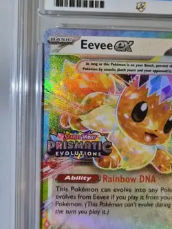 Eevee EX Prismatic Evolutions Stamped Gem Mint 10 Ace Graded Pokemon Card Holo - Image 4