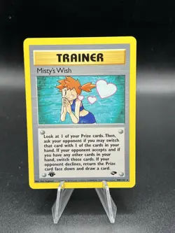 Misty’s Wish 108/132 Gym Challenge 1st Edition Pokemon Card NM YO1 - Image 1