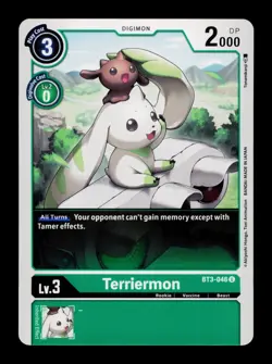 Terriermon BT3-046 Green Digimon Card CCG Trading Card - Image 1
