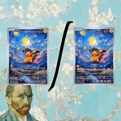 Pikachu With The Starry Night | Van Gogh Pokemon Cards | Eng. | #10 | Read Des. - Image 1